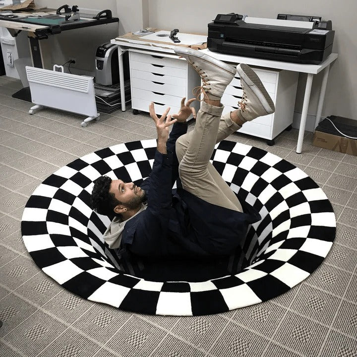 Geometric Pattern Rug with 3D Design