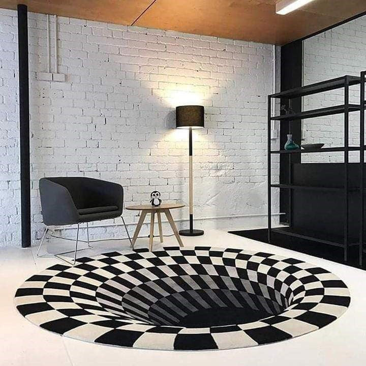 Geometric Pattern Rug with 3D Design