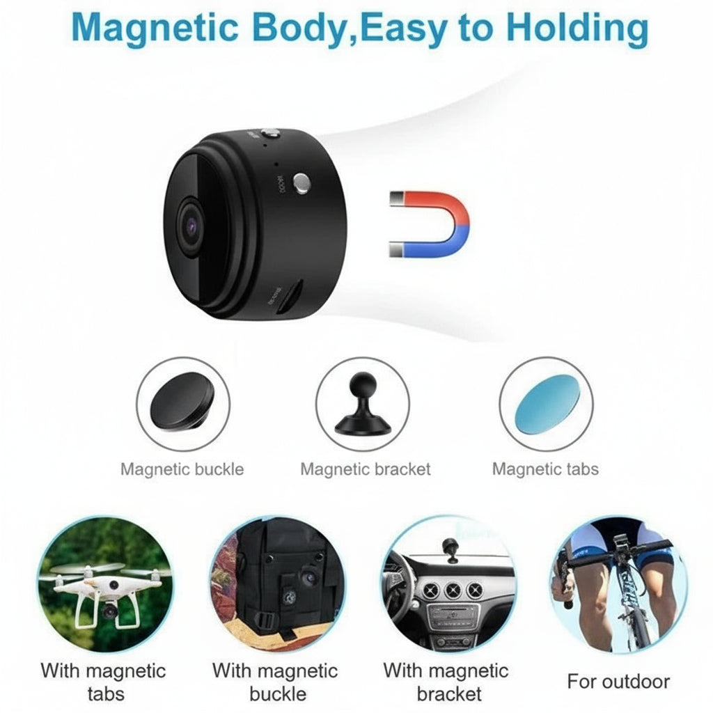 Wireless Indoor Camera Magnetic Mount High Definition