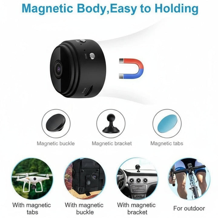 Wireless Indoor Camera Magnetic Mount High Definition