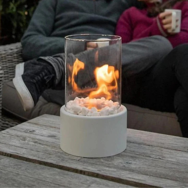 Portable Glass Table Fireplace Compact Design
