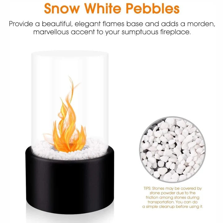 Portable Glass Table Fireplace Compact Design