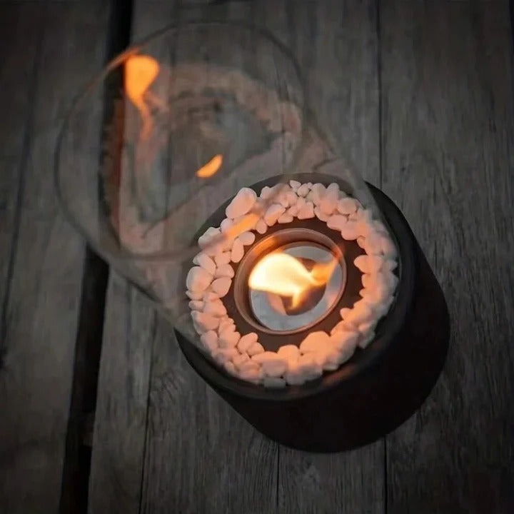 Portable Glass Table Fireplace Compact Design