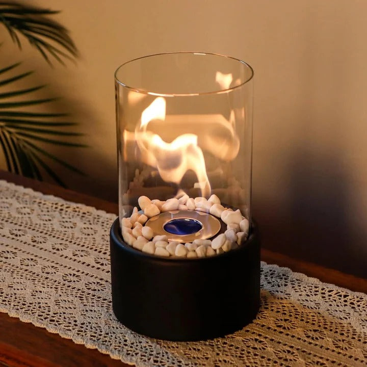 Portable Glass Table Fireplace Compact Design - Lenila