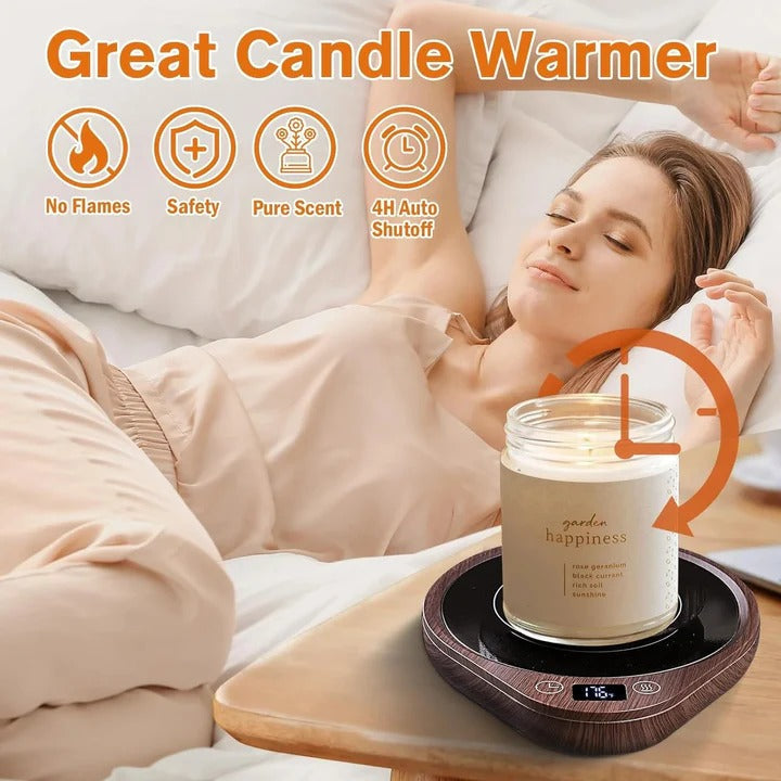 Electric Mug Warmer with Ceramic Cup Set Home Use