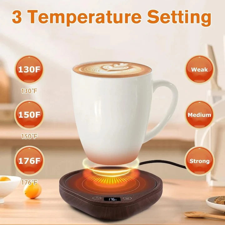 Electric Mug Warmer with Ceramic Cup Set Home Use