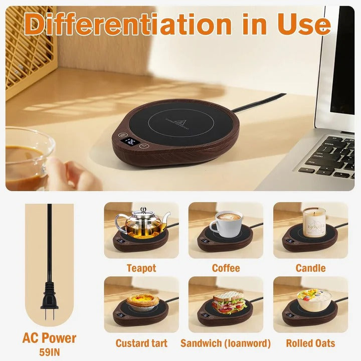Electric Mug Warmer with Ceramic Cup Set Home Use