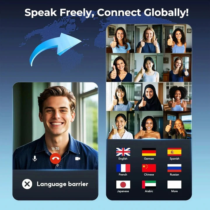 Wireless Translator Earbuds Portable Compact Design