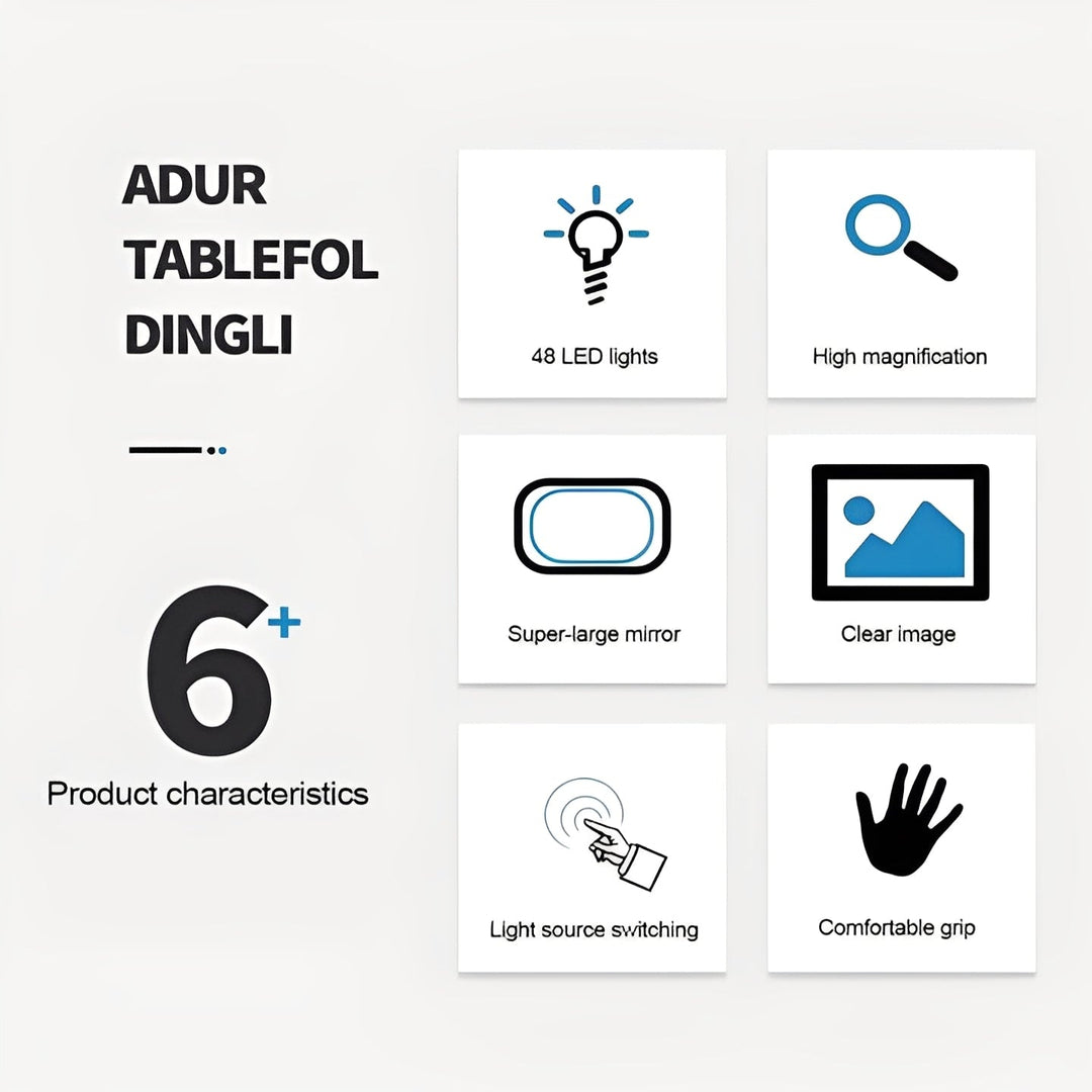 Handheld Folding Magnifier with Built-in LED
