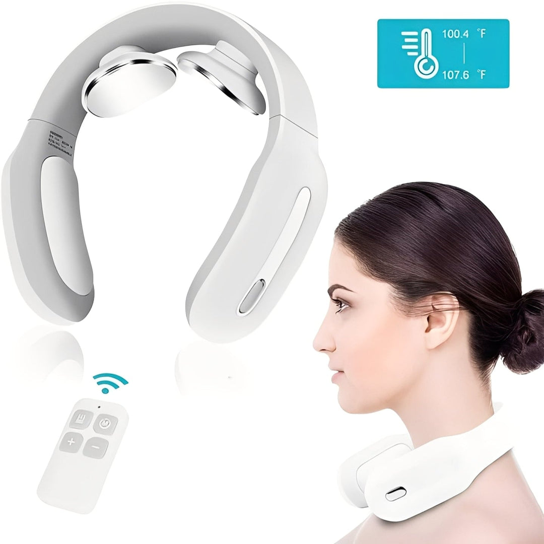 Portable Neck Massager with Pulse and Heat Features