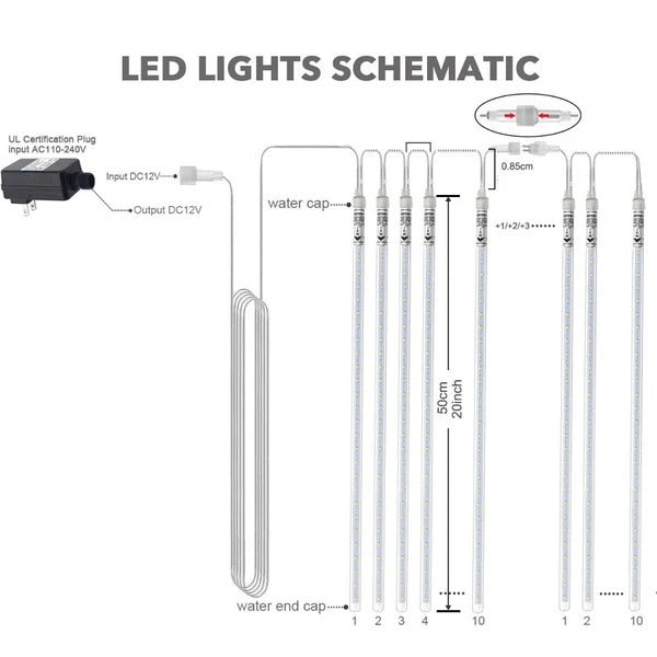 Outdoor LED Icicle String Lights Weatherproof Decorative