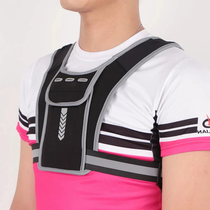 Running Chest Bag with Reflective Safety Vest