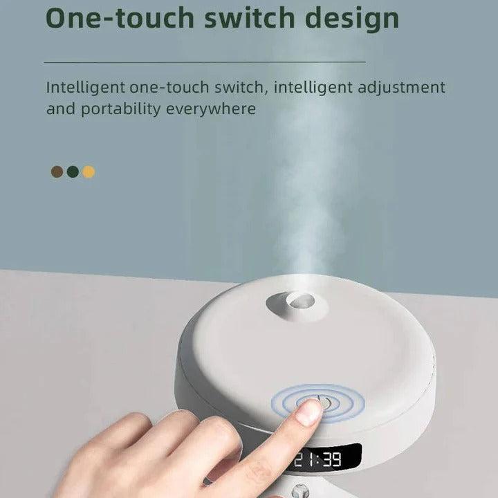 Small Humidifier with LED Display USB Type-C Charging Auto Shutoff