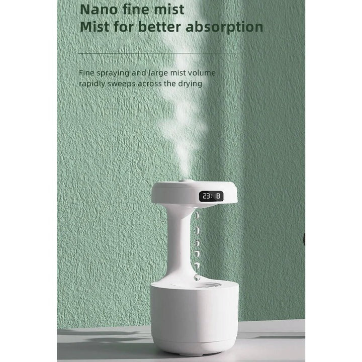 Small Humidifier with LED Display USB Type-C Charging Auto Shutoff