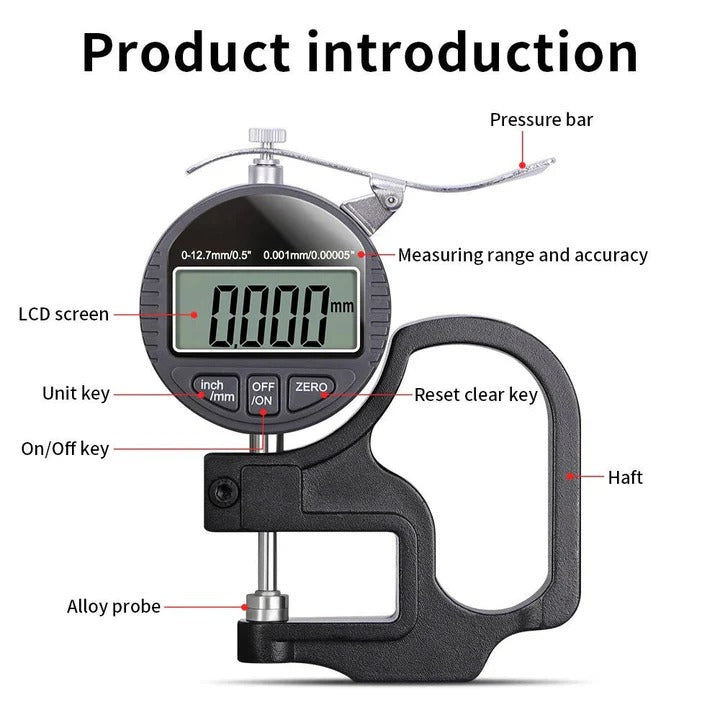 Thickness Measuring Tool for Paper Cloth and Metal Materials