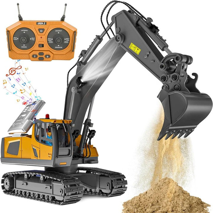 Kids Remote Control Excavator Bulldozer and Dump Truck Set 4WD - Lenila