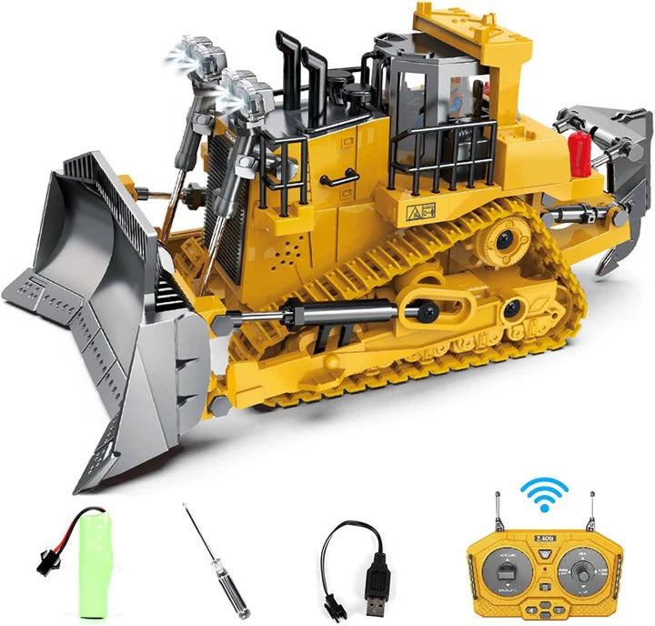 Kids Remote Control Excavator Bulldozer and Dump Truck Set 4WD