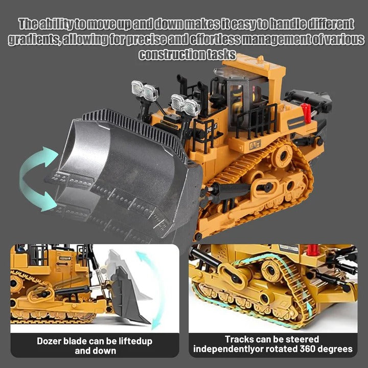 Kids Remote Control Excavator Bulldozer and Dump Truck Set 4WD