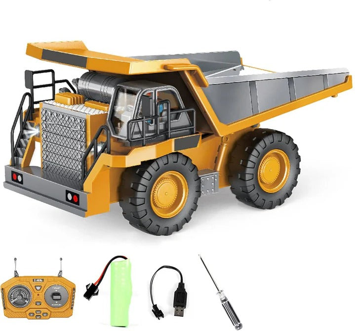 Kids Remote Control Excavator Bulldozer and Dump Truck Set 4WD