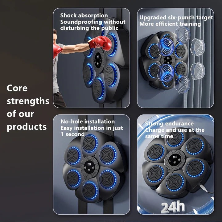 Boxing Training Machine Wall Target USB Rechargeable with Music
