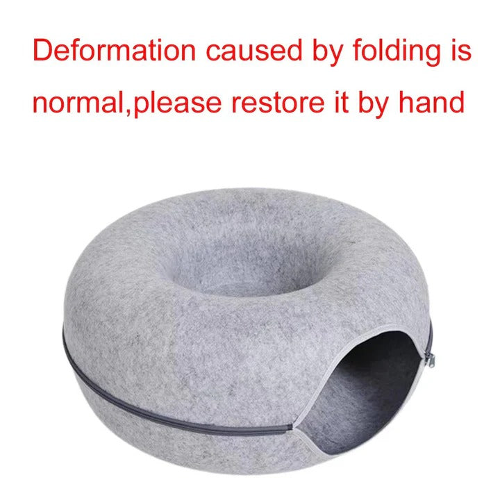 Pet Donut Bed Soft Plush Cozy Design
