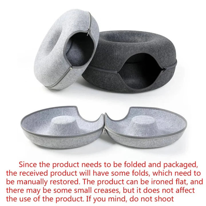 Pet Donut Bed Soft Plush Cozy Design