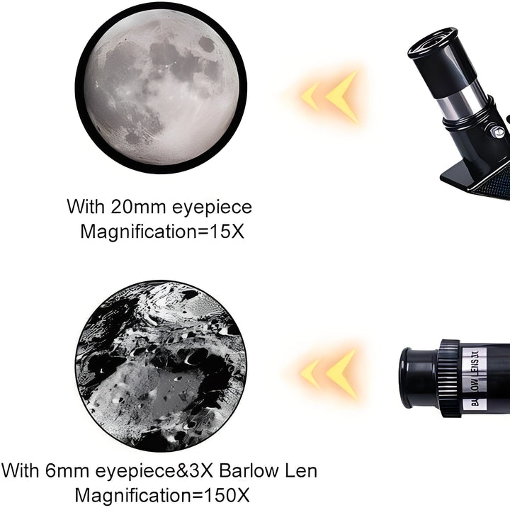 Telescope with Multiple Eyepieces and Table Tripod Stand