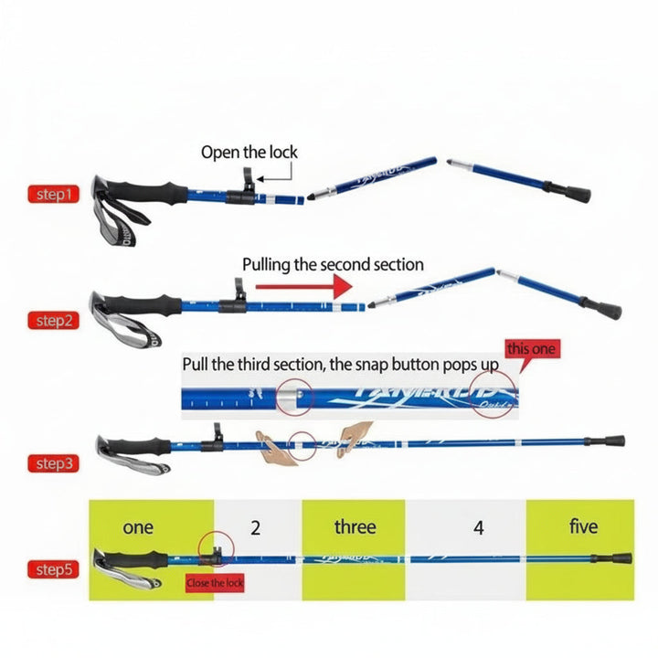 Adjustable Telescopic Hiking Pole Lightweight Durable