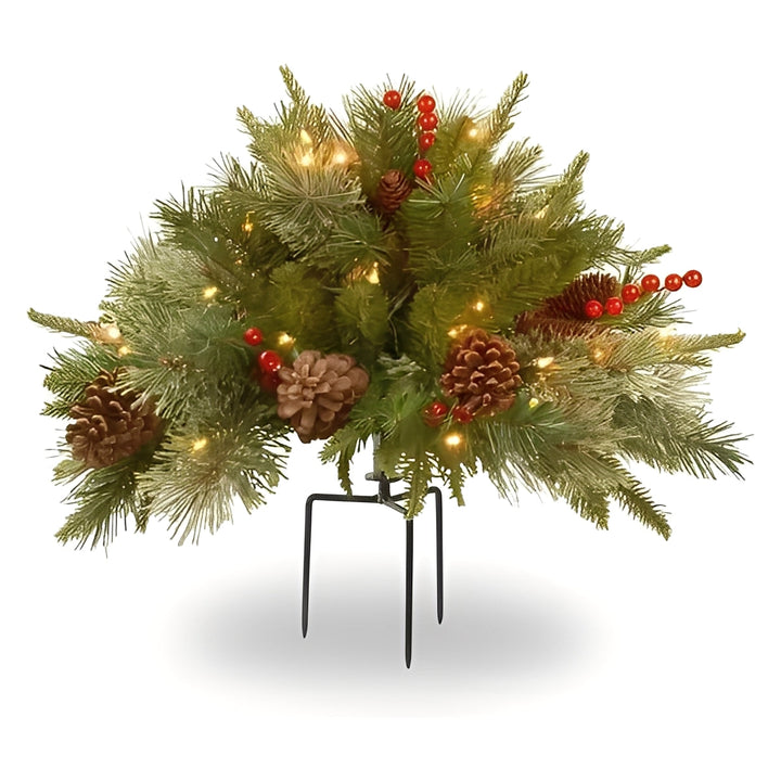 Artificial Christmas Tree Urn Filler Pre-Lit Decorative Accent