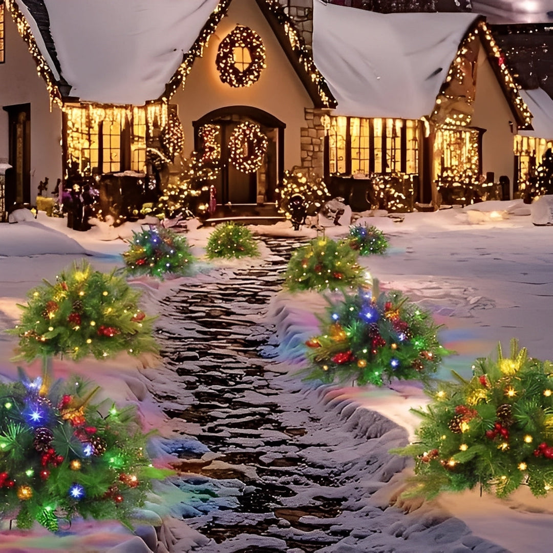 Artificial Christmas Tree Urn Filler Pre-Lit Decorative Accent