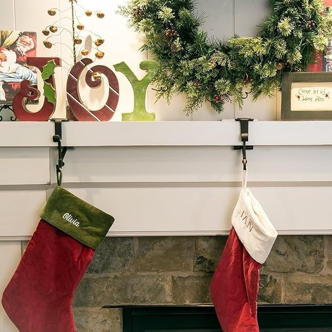 2-in-1 Stocking and Garland Hangers Metal Construction