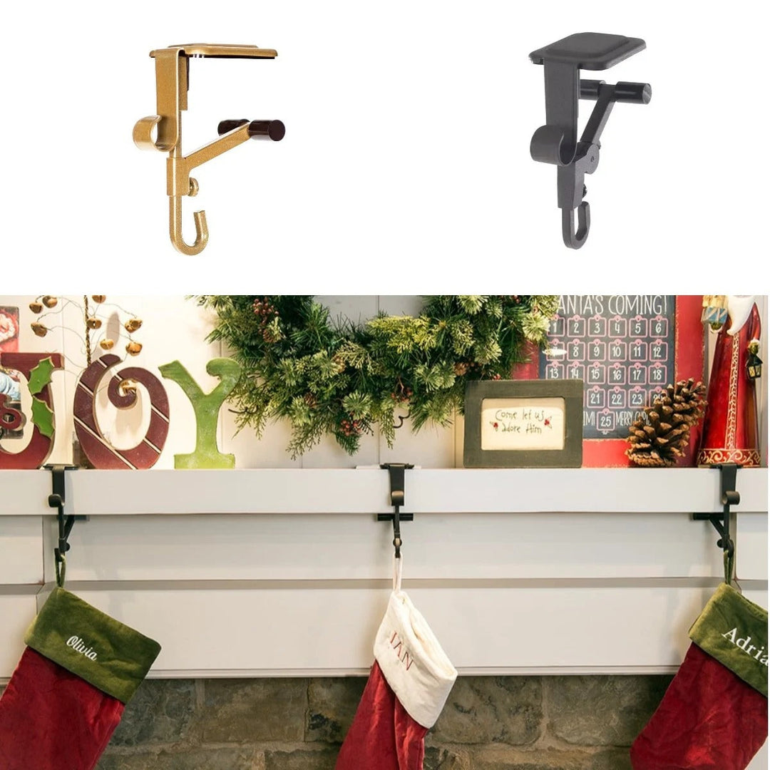 2-in-1 Stocking and Garland Hangers Metal Construction