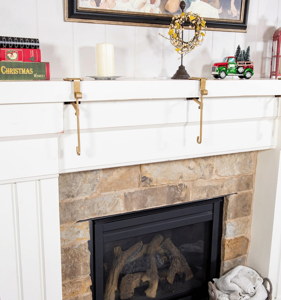 2-in-1 Stocking and Garland Hangers Metal Construction