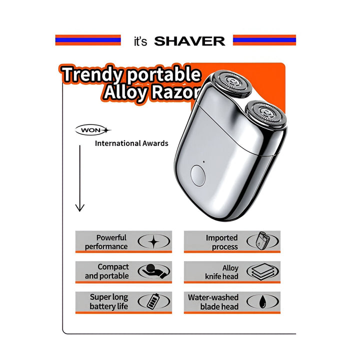 Mens Electric Shaver Mini Magnetic Portable Beard Groomer