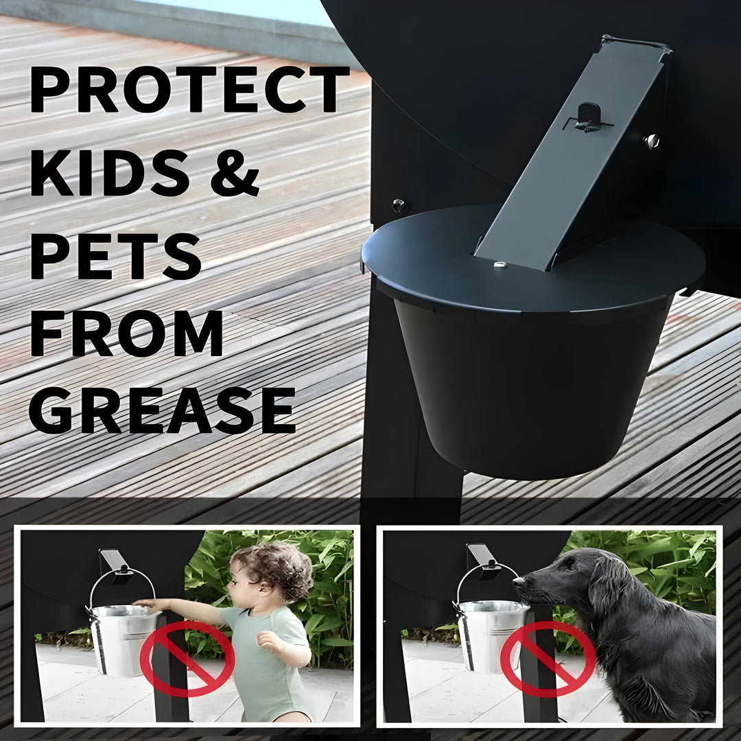 Universal Grill Grease Collector Basket Durable Steel
