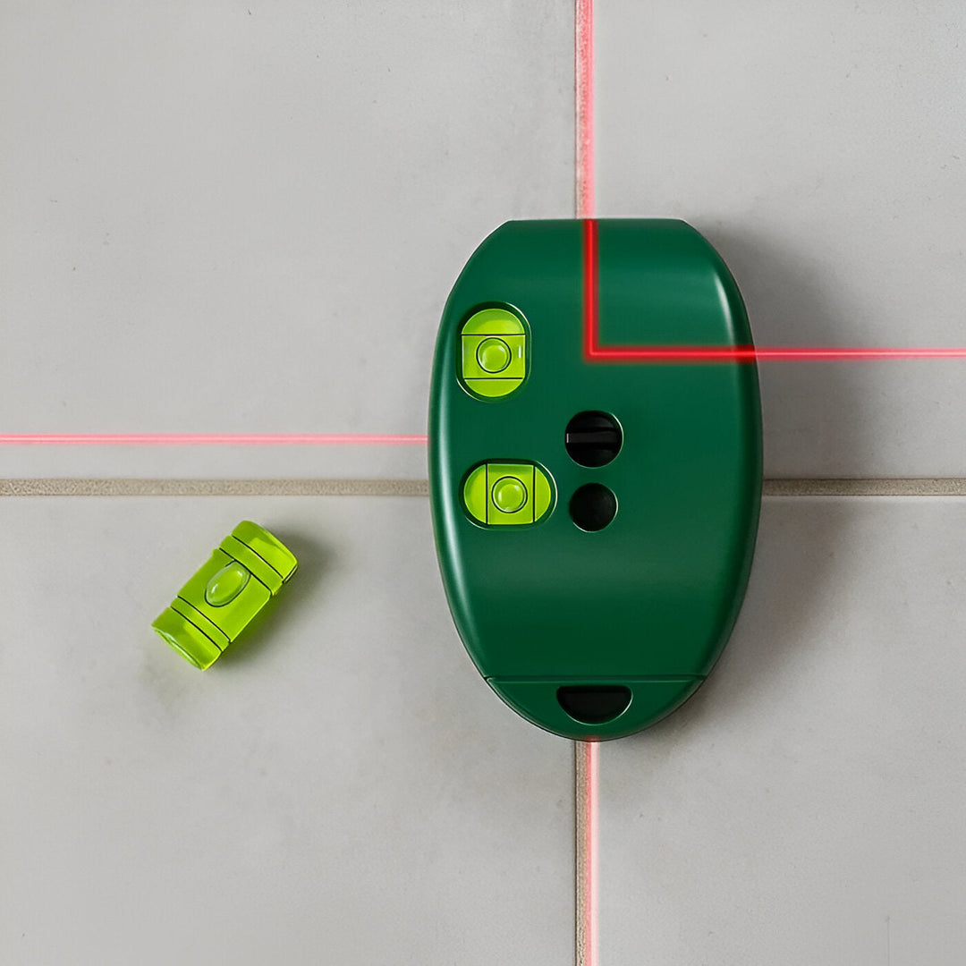 Laser Level Tool with Right Angle Beam for Floor and Tile Layout