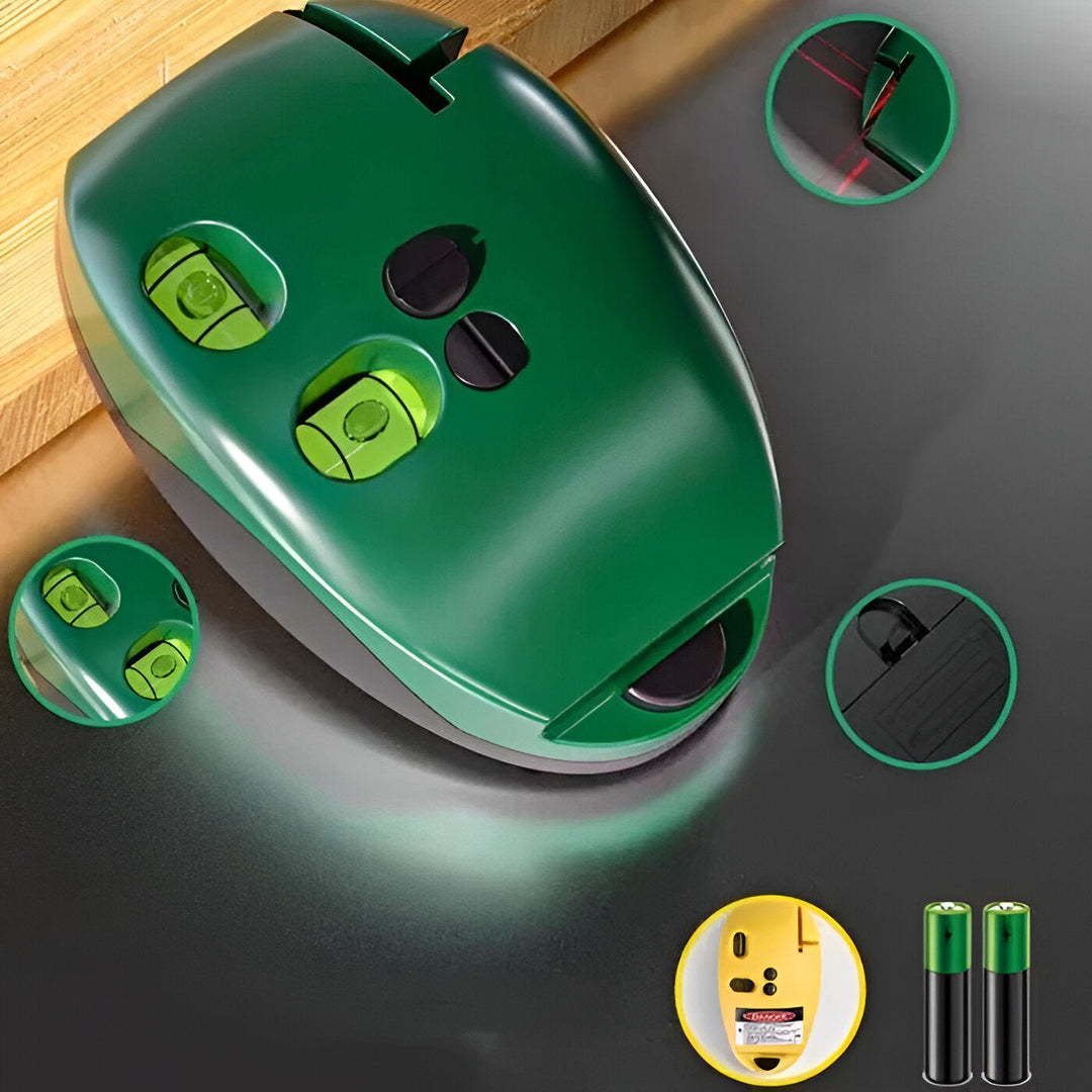 Laser Level Tool with Right Angle Beam for Floor and Tile Layout