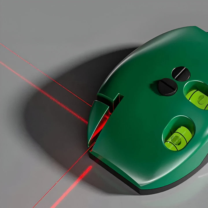Laser Level Tool with Right Angle Beam for Floor and Tile Layout