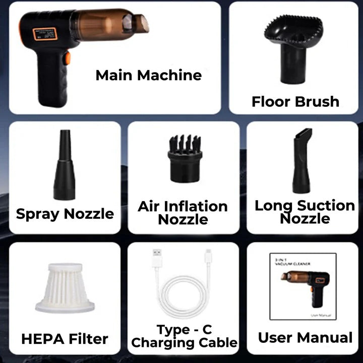 Cordless Rechargeable Car Vacuum Cleaner Powerful Suction