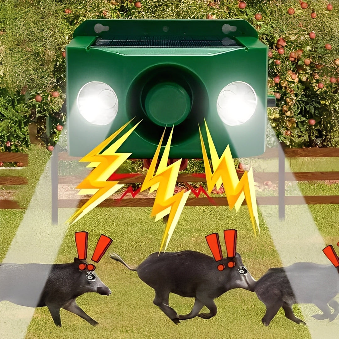 Solar Powered Animal Repellent Warning Lights for Outdoor Use