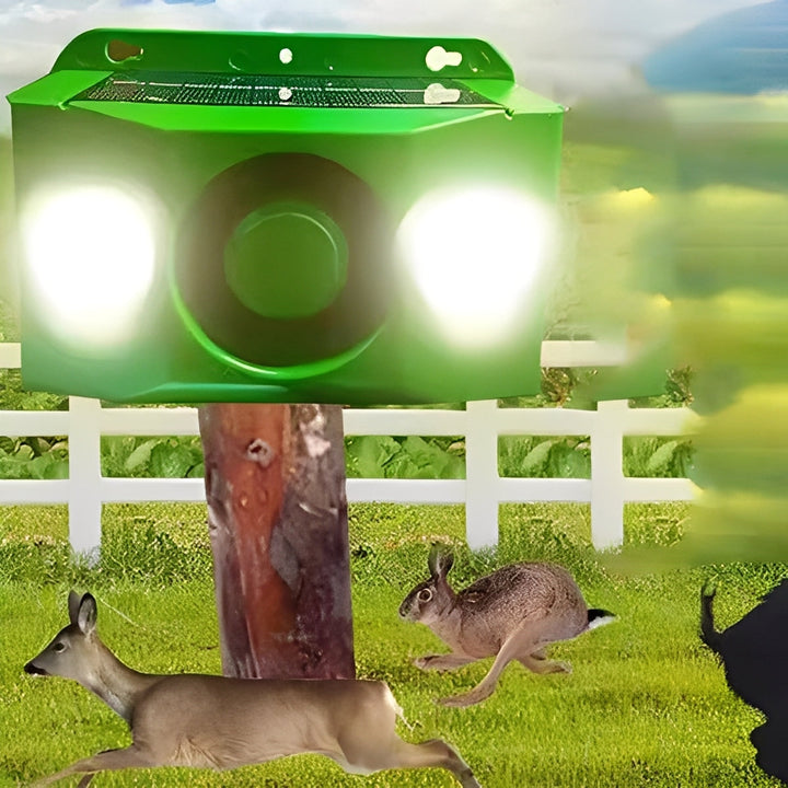 Solar Powered Animal Repellent Warning Lights for Outdoor Use