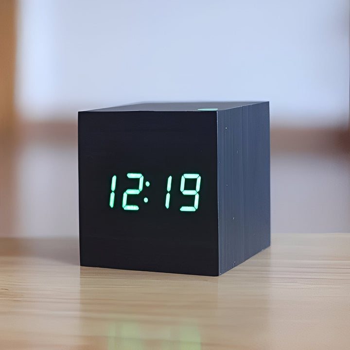 Digital Wood Clock with LED Display Modern Style