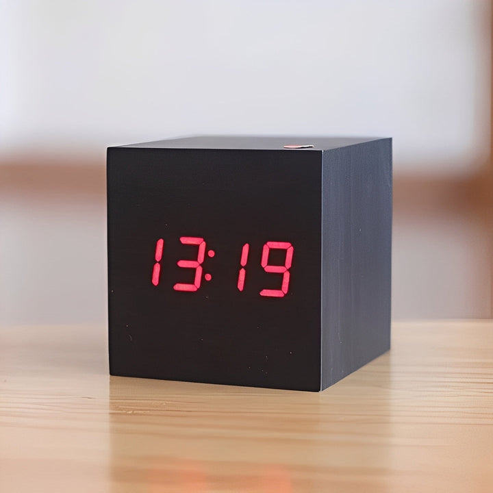 Digital Wood Clock with LED Display Modern Style