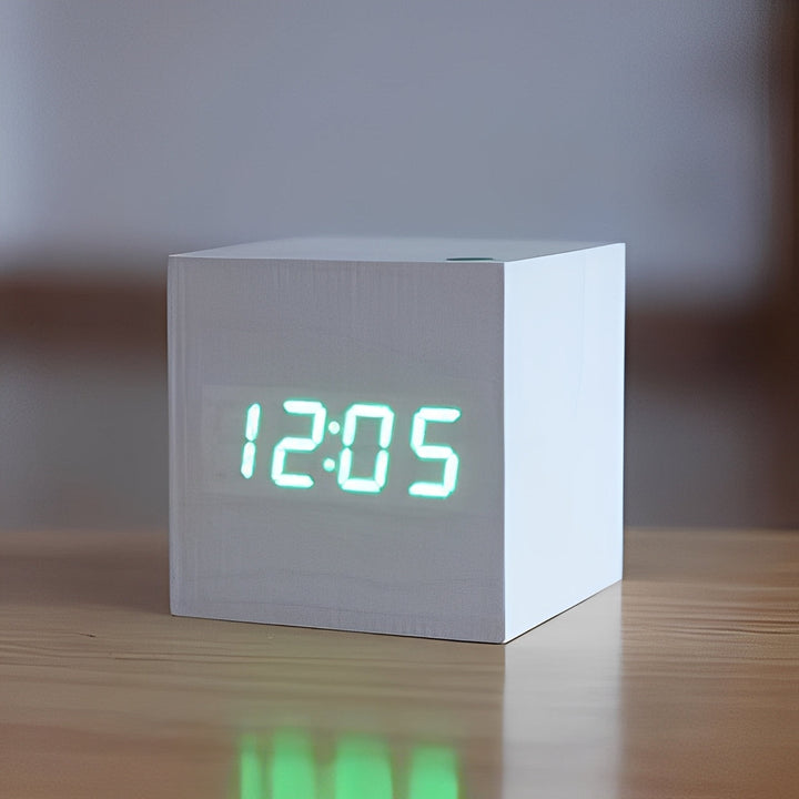 Digital Wood Clock with LED Display Modern Style