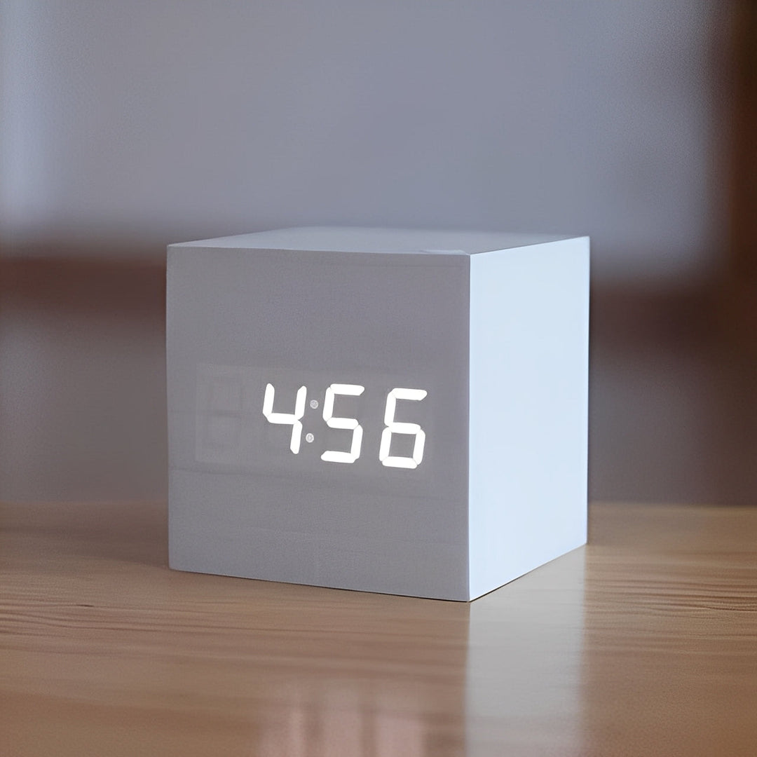 Digital Wood Clock with LED Display Modern Style