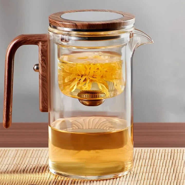 Glass Teapot with Water Separation Feature for Tea Brewing - Lenila