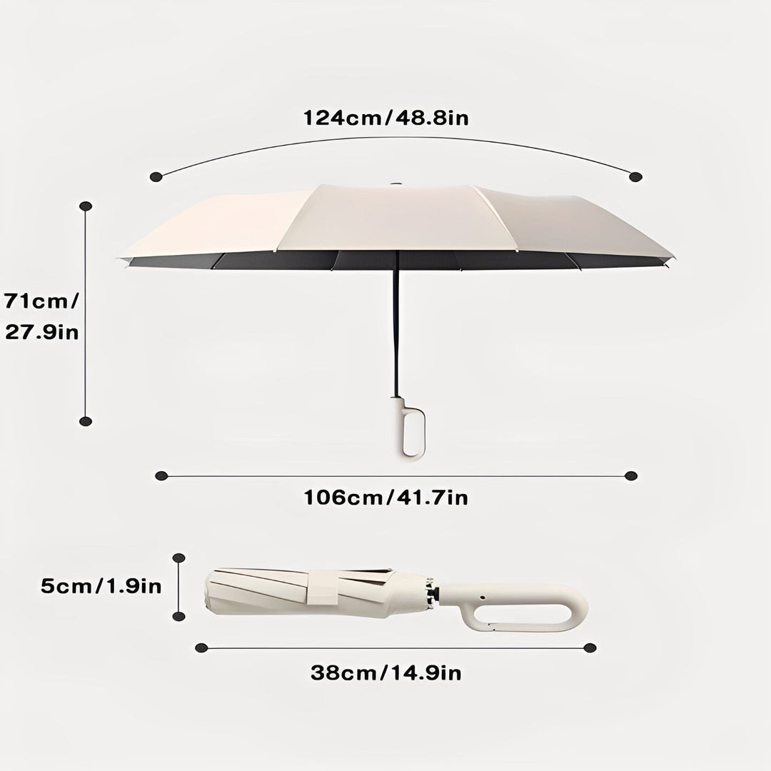 Compact Folding Umbrella Reinforced Travel Durable Design
