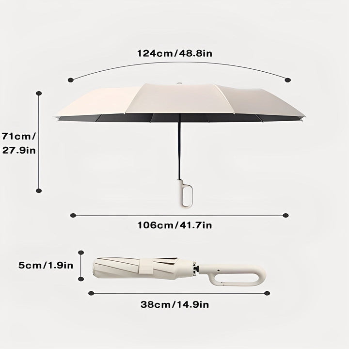 Compact Folding Umbrella Reinforced Travel Durable Design
