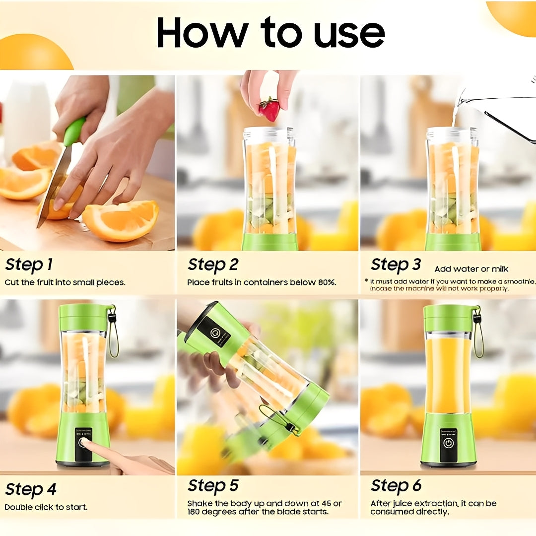 Portable Mini Blender Electric USB Rechargeable Compact Design