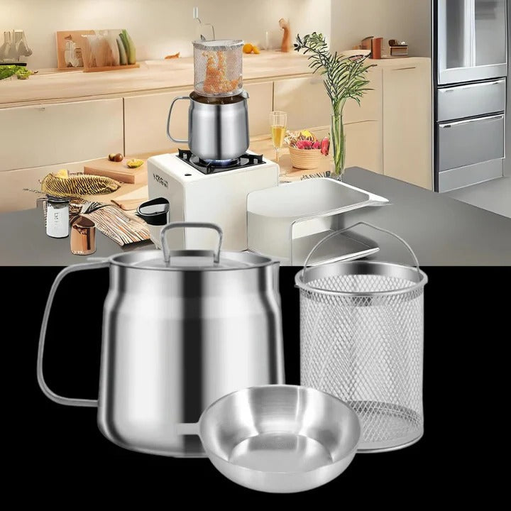Home Deep Fryer Pot with Strainer for Cooking - Lenila